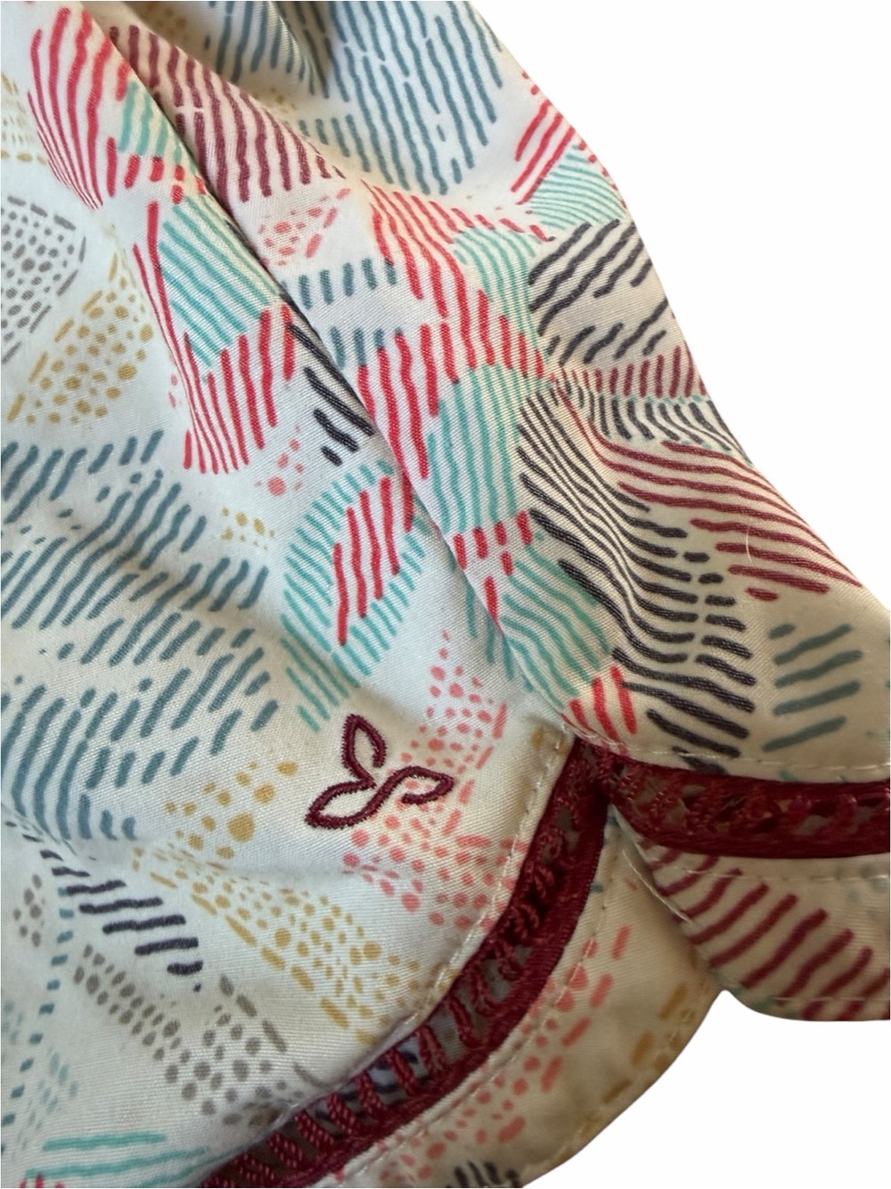 prAna Mariya Shorts Women’s Medium Cream Floral Geometric Print Drawstring - Picture 4 of 10
